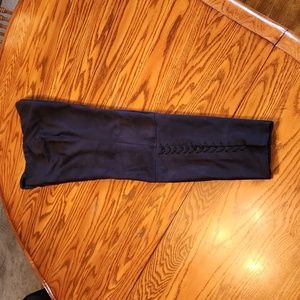 Lysse' High Waist Faux Suede Legging with Braided Detail on legs